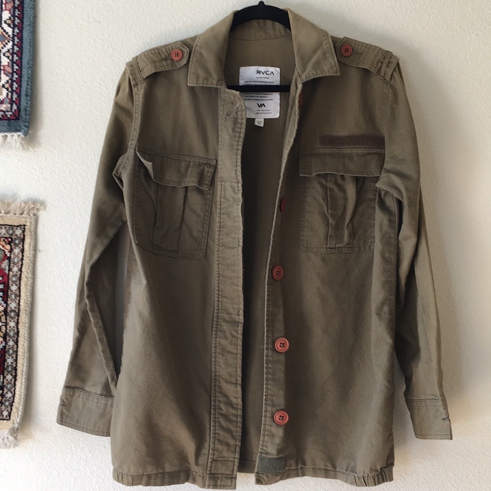 RVCA Green Military Jacket Sz XS